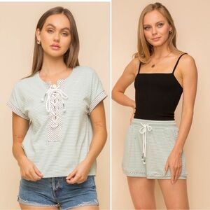 New in bag Hem and thread short set.